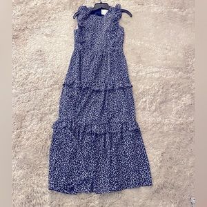 SOLD Locally-New J-crew Navy blue dress! Flowy, no iron, pairs w/ jean jacket!